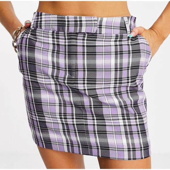 Top Shop Plaid Mini Skirt - Picture 2 of 9
